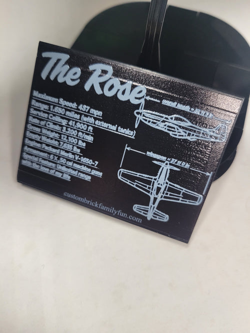Custom Display Data Plate for MOC Aircraft and Space Ships